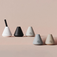 C & H Luxe Personnalisé Couleur et Logo Noir Bâton de Fibre Épaisse Vase en Céramique Diffuseur d'Arôme Roseau