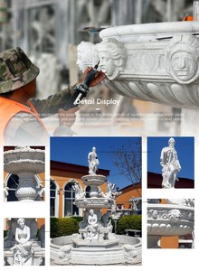 YOUFINE Grande Fontana a Tre Livelli in Marmo Travertino con Scultura <span class=keywords><strong>di</strong></span> Cavalluccio Marino Intagliato, Elemento Acquatico per <span class=keywords><strong>Palazzi</strong></span> Europei - Product Image 5