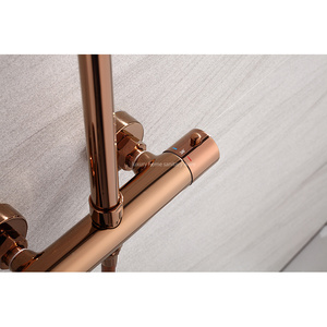 Set <span class=keywords><strong>Doccia</strong></span> <span class=keywords><strong>e</strong></span> <span class=keywords><strong>Vasca</strong></span> da <span class=keywords><strong>Bagno</strong></span> a Parete in Ottone Spazzolato Oro Rosa OEM/ODM <span class=keywords><strong>con</strong></span> Doccetta <span class=keywords><strong>e</strong></span> Asta Scorrevole per Hotel <span class=keywords><strong>e</strong></span> Ville - Product Image 6