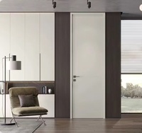 Porte encastrée en bois massif, design moderne américain sans cadre, de la marque Evereco