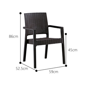 Silla de Ocio Moderna y Sencilla de Plástico Imitación Ratán con Reposabrazos para Balcón o <span class=keywords><strong>Terraza</strong></span> Exterior - Product Image 5