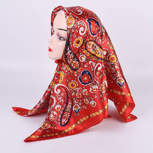 2025 primavera nueva moda <span class=keywords><strong>Perez</strong></span> anacardo satén seda bufanda 90*90cm cuadrado personalizable Hajibs bufanda para mujer para otoño - Product Image 1