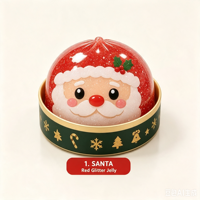 Boîte de jouets Squishy en forme de boulettes de Noël, 6 styles festifs en TPR à rebond lent, jouet anti-stress, boîte de présentation pour comptoir, vente en gros