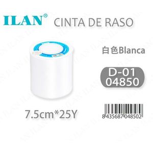 Nastro di raso bianco 7,5 cm 25 iarde D01 - Product Image 3