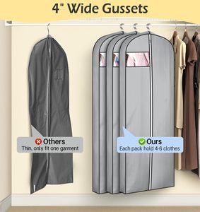 Sacs à vêtements étanches à gousset pour accrocher la couverture de robe pour les robes Solution de stockage pour les placards et les armoires - Product Image 2