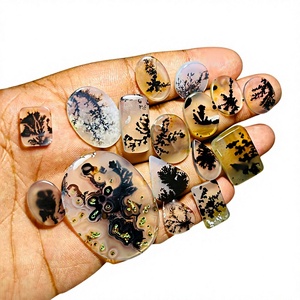 Natural Dendritic Sajar Mix Shape Cabochon Loose Gemstone for Jewelry Making Top Grade Quality FAIJAN GEMS Rajasthan Origin - Product Image 1