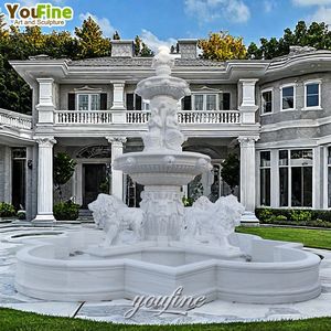 YOUFINE enormi dimensioni all'aperto parco decorazione pietra naturale in marmo fontana di acqua fornitore con leone - Product Image 4