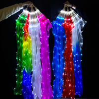 Éventail en soie LED chinois de 1,5 mètre pour la danse du ventre, éventail lumineux coloré pour femmes, fournitures de danse pour le Nouvel An
