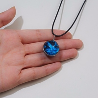 Collier pendentif créatif double face pour femmes, chaîne en boule de verre lumineux du zodiaque chinois