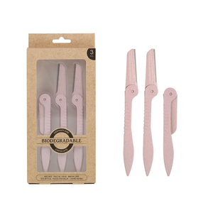 Tondeuse à sourcils pliable portable <span class=keywords><strong>pour</strong></span> femmes biodégradable en paille de blé, <span class=keywords><strong>rasoir</strong></span> facial <span class=keywords><strong>pour</strong></span> dermaplaning avec micro-garde - Product Image 5