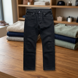 Black Denim <b>Jeans</b> Straight Leg <b>Men</b> Casual Streetwear Pants - Product Image 4