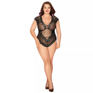 黒セクシーな成熟したプラスサイズのテディランジェリー太った女性用ネグロマドゥロプラスタマノデラロパパララスムジェレスゴルダス - Product Image 2