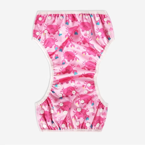 Pañal de natación reutilizable suave ajustable de talla única, pantalones de tela impermeables lavables con diseño impreso para bebés - Product Image 6
