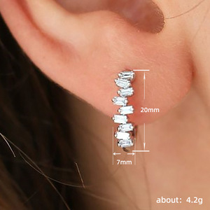 Half Pave Ear <b>Cuff</b> for Women Minimalist Fashion Ear Jewelry Daily Wear - Product Image 5