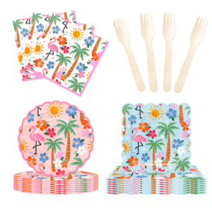 Assiettes en papier ovales DAMAI Flamingo, décorations de fête jetables, fournitures pour fêtes Flamingo, vaisselle pour fête d'anniversaire - Product Image 5