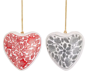 Ornement de Noël en papier mâché écologique au design personnalisé en forme de coeur décor suspendu pour arbre de vacances en gros fabriqué à partir de papier - Product Image 1