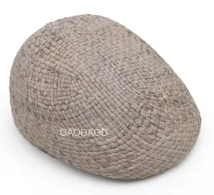 Beret D Wholesale High Quality Classical 100% Hand Knitted Raffia Straw Beret Hat For Men