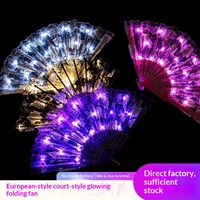 Accessoires d'éclairage pour fête d'Halloween : Ventilateur de fête LED néon, ventilateur pliable qui brille dans le noir