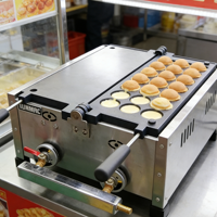 Machine à gaufres industrielle à gaz 30 trous, grille à gaufres œuf hémisphériques, 15,7 kg, machine à crêpes robuste pour snack-bar