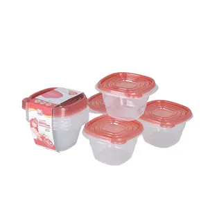 Plastic set of 4 food storage container meal prep microwave safe food containers with lids