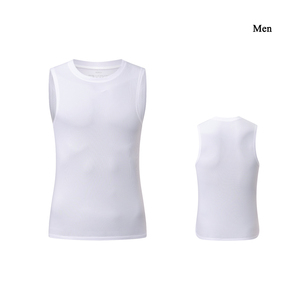 Débardeur sans manches en tissu mesh respirant, léger et à séchage rapide, col rond blanc pour femme, avec logo personnalisé, pour la remise en forme, la salle de sport, les sports de plein air - Product Image 1