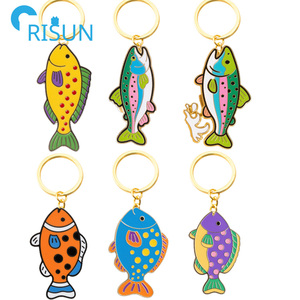 Bán Buôn Cá Vàng Cá Mập Xương Cá Móc Khóa Móc Khóa Llavero Biểu Tượng Tùy Chỉnh Cầu Vồng Brook Trout Fortune Cá Cá Chìa Khóa Câu Cá - Product Image 1