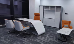 Moderna scrivania da <span class=keywords><strong>ufficio</strong></span> in MDF a forma di L mobili di lusso Executive Office Manager da tavolo scrivania modulare da <span class=keywords><strong>ufficio</strong></span> scrivanie - Product Image 2