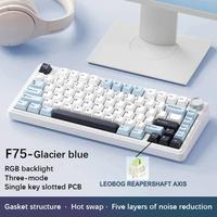 AULA F75 75% RGB Backlit Wired+2.4G Wireless Programmable Triple-Mode Mechanical Keyboard Double-Shot PBT Hot-Swap 4000mAh