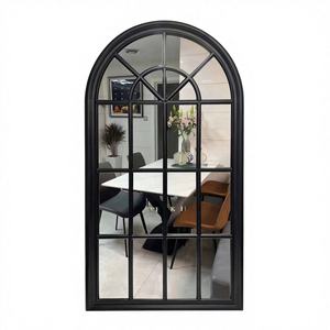 Miroir sur pied en bois massif sur mesure, grand format, design classique avec cadre en forme de fenêtre cintrée, décoration intérieure moderne, design mural, LED 1 mm - Product Image 1