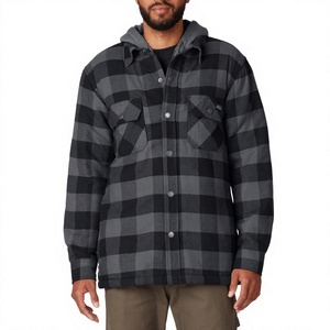 Hot Sale 2026 Men New Design High Street <b>Flannel</b> Jacket Men Plaid Yar Dyed Jacket with Hood Zip up & Button up - Product Image 1
