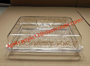 Tavolo da torta trasparente in acrilico con vassoio alla moda e delicato per evitare che il cibo cada nel vassoio Dim Sum diviso - Product Image 5