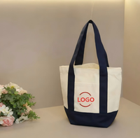 Mini Wiederverwendbare Pastellfarbene Leinwand-Tragetasche Designer Niedliche Einkaufstasche mit Anpassbarer Stickerei Handgefertigte Einkaufstasche mit Individuellem Design