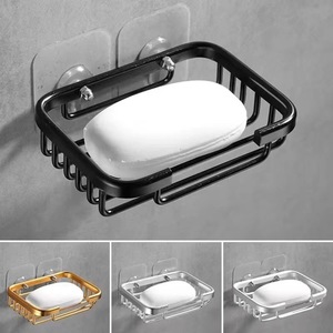 YOTO Space Aluminum <strong>Soap</strong> <strong>Holder</strong> with Drainage Square Design Punch-Free Wall-Mounted for Bathroom Laundry Cabinet Balcony - Product Image 3