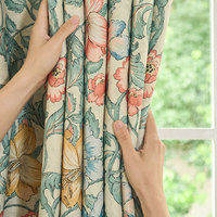 Rideaux occultants à motif floral William Morris, couleur sauge rose, plissés à la française, pour chambre à coucher, vente en gros au mètre