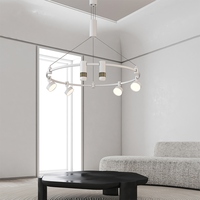 Lustre contemporain de luxe en laiton pour intérieur, lampe de plafond LED à 8 lumières, lustre décoratif moderne, luminaire suspendu
