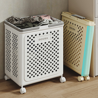 OWNSWING Panier à linge pliable amovible Grande capacité Panier à linge mobile Organisateur de tapis de yoga avec roulettes