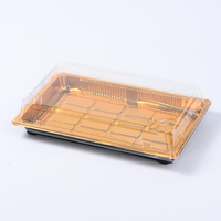 Boîte à sushi jetable en plastique PET/PS avec couvercle transparent, forme rectangulaire, emballage pour boîte à sushi