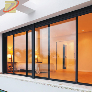 Système de <span class=keywords><strong>porte</strong></span> <span class=keywords><strong>coulissante</strong></span> automatique sans rail en aluminium moderne ZS, double vitrage en verre trempé, surface finie - Product Image 4