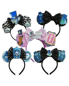 बच्चों के लिए हेलोलीन भूत और बैट मिकी माउस कान हेयरबैंड बच्चों के लिए सेइन धनुष हेडवियर - Product Image 5