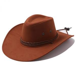 Chapeau de soleil western en daim à large bord personnalisé pour l'équitation et les <span class=keywords><strong>voyages</strong></span> en plein air – Fabricant de chapeaux sur mesure – Usine de chapeaux - Product Image 3