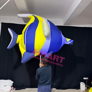 Marioneta inflable de <span class=keywords><strong>pez</strong></span> <span class=keywords><strong>payaso</strong></span> de tamaño personalizado con palo de mano para eventos y espectáculos - Product Image 2