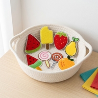 Patch en tissu chenille rond personnalisé et mignon en forme de fruit, patch brodé thermocollant fraise pour bébé, vente en gros