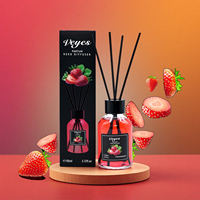Diffuseur à bâtonnets à base d'huile parfumée naturelle longue durée à la fraise douce - Écologique, capacité 110 ml, 30-50 jours, pour hôtels et usage domestique
