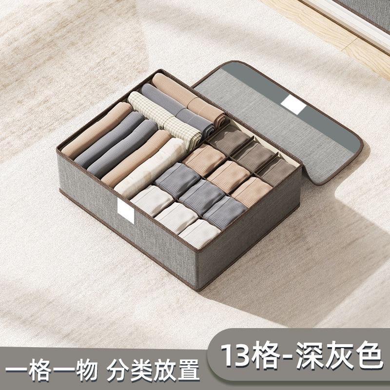 Tres en uno, 13 compartimentos, gris oscuro [32*26*12cm]