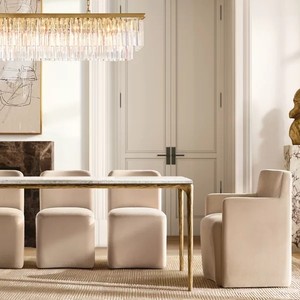 Meubles de salle à manger en bois massif minimaliste - <span class=keywords><strong>Fauteuil</strong></span> rembourré / Chaise de salle à manger |   Meubles d'hôtel personnalisables |   Direct d'usine - Product Image 3