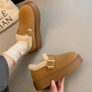 Botas de Nieve Casuales para Mujer con Suela Gruesa y Forro de Peluche, Otoño/Invierno 2025, Estilo Birkenstock, Cálidas, con Forro de Felpa - Product Image 2