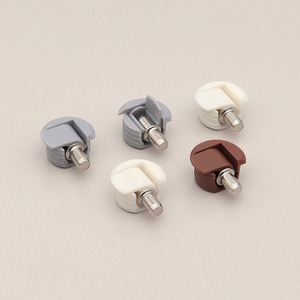 Connecteur deux-en-un avec plateau coulissant en plastique dissimulé et rabat supérieur, pour fixation d'étagère à axe central de 5 mm, plateau de réassemblage - Product Image 2