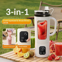 Mixeur broyeur de glace premium 7,4 V avec écran LED tactile, tasse à jus numérique et couvercle inférieur en silicone pour la maison et la salle de sport