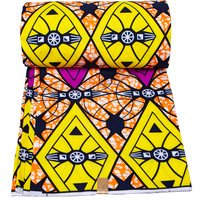 Tissu Pagne Africain Ankara 100% Polyester, Véritable Satin Ciré Africain, 6 Yards, Tissus Imprimés pour Confection de Vêtements Féminins - Meilleures Ventes