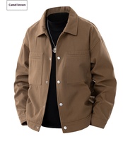 Manteau tendance pour homme, printemps-automne, nouvelle collection, couleur unie, col à revers, veste décontractée, lapin uni, produit fini, devant